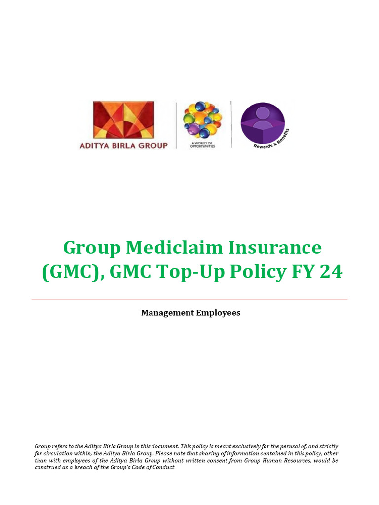 Aditya Birla Group GMC Insurance FY24 | PDF | Insurance | Health Care