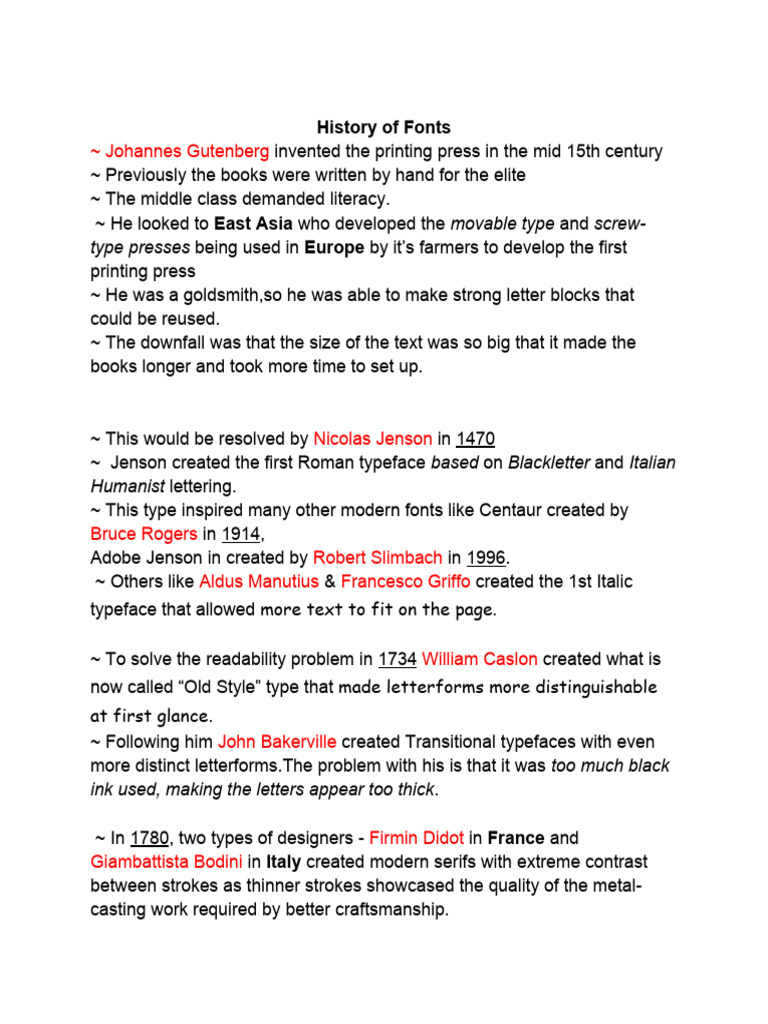Evolution of Typography Through History | PDF | Typefaces | Serif