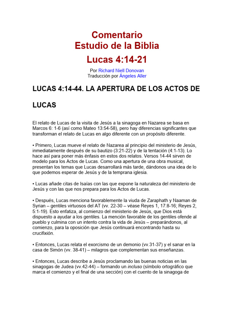 Jesús en la Sinagoga de Nazarea | PDF | Jesús | Biblia