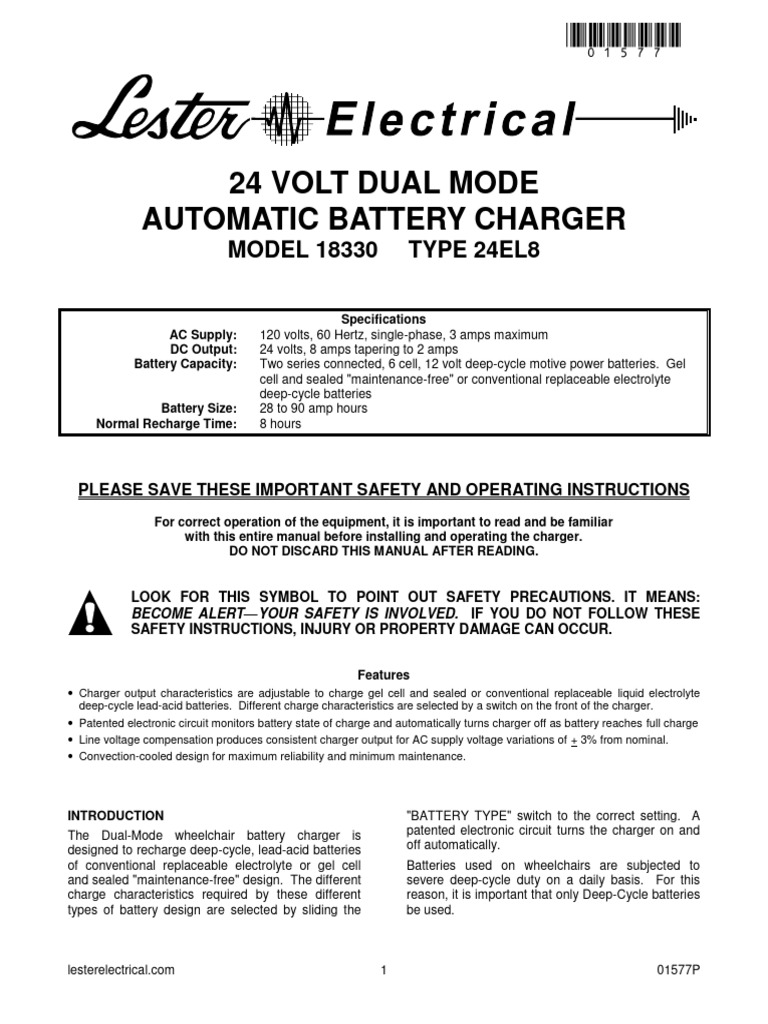 24V Dual Mode Battery Charger Guide | PDF | Battery Charger ...