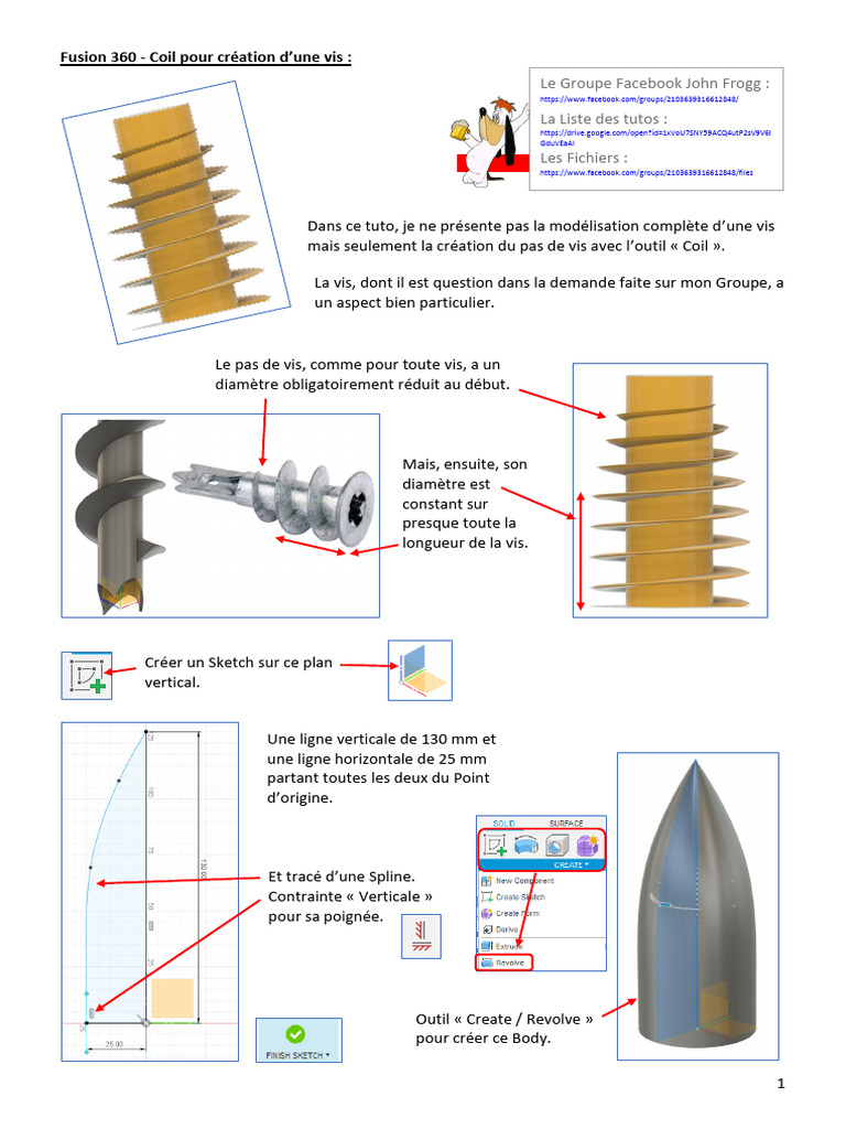 Création d'une vis avec Coil Fusion 360 | PDF