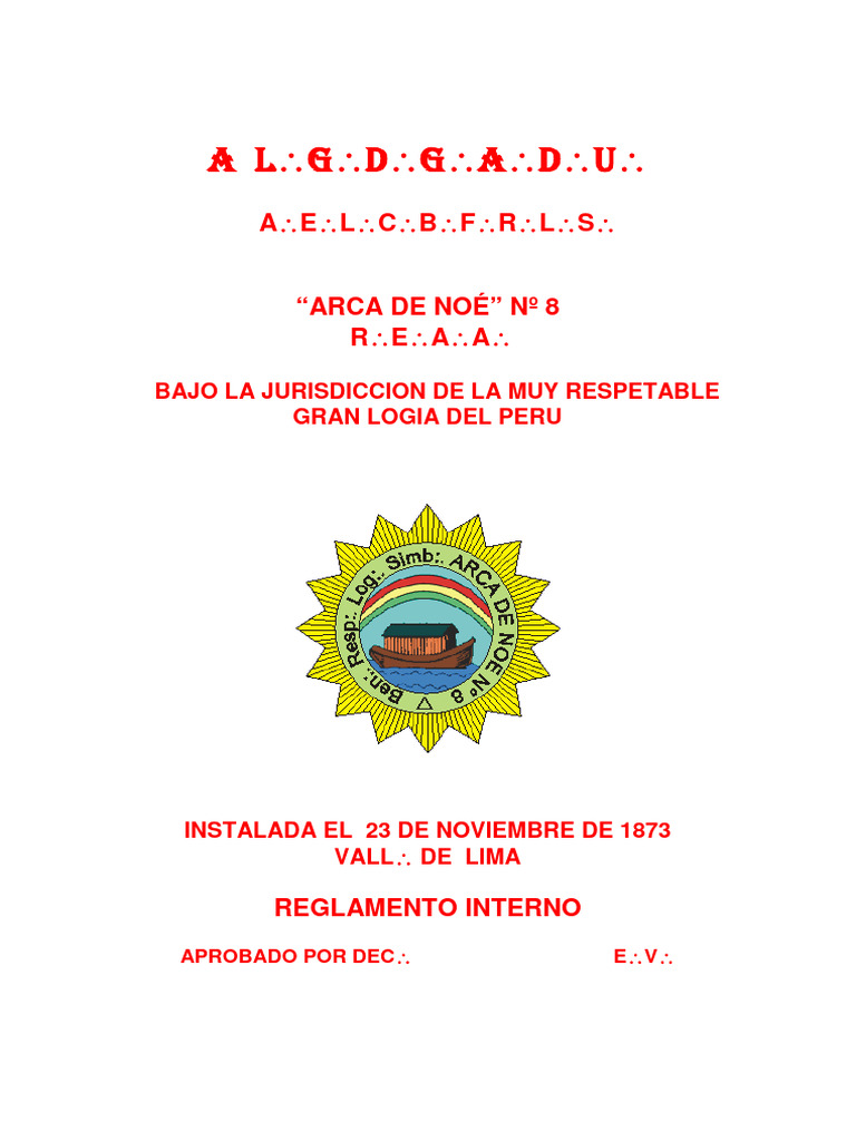 Arca de noe reglamento modificado por logia 11 7 15 revisado jaime el