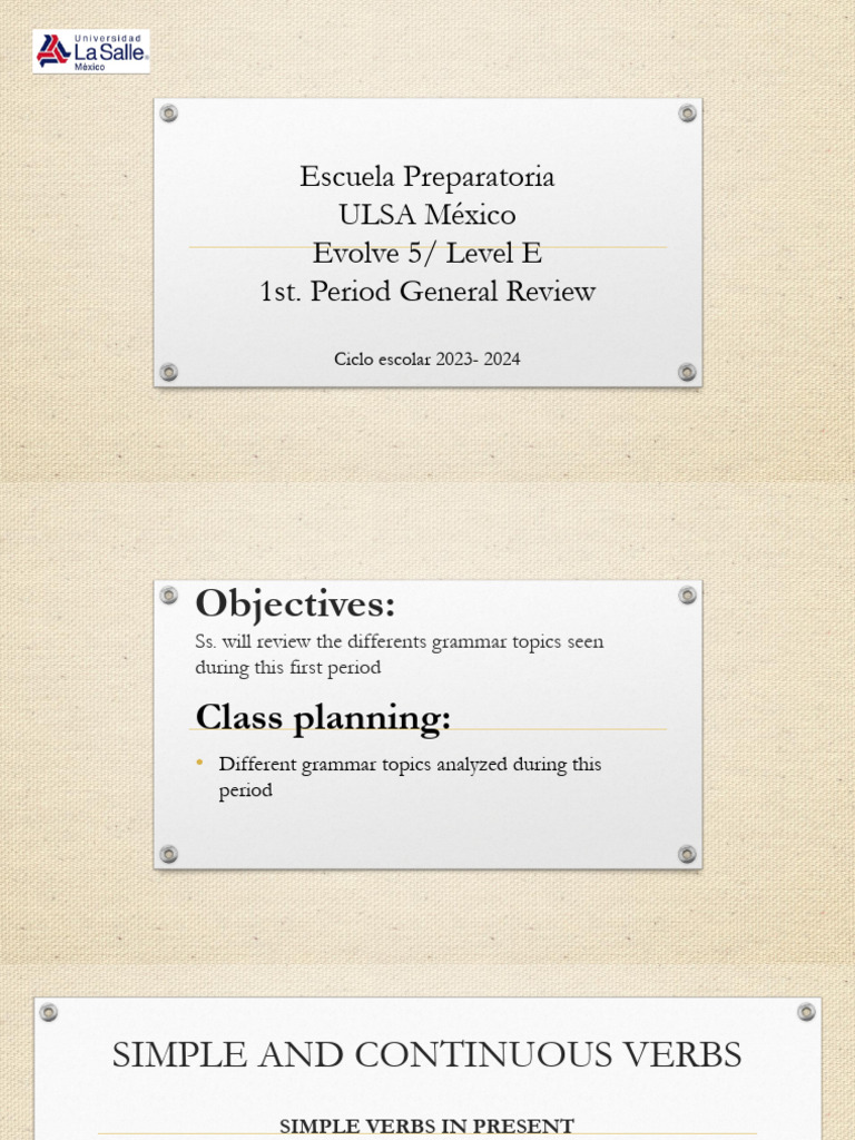 Evolve 1st. Period Review 1 | PDF | Adjective | Linguistics
