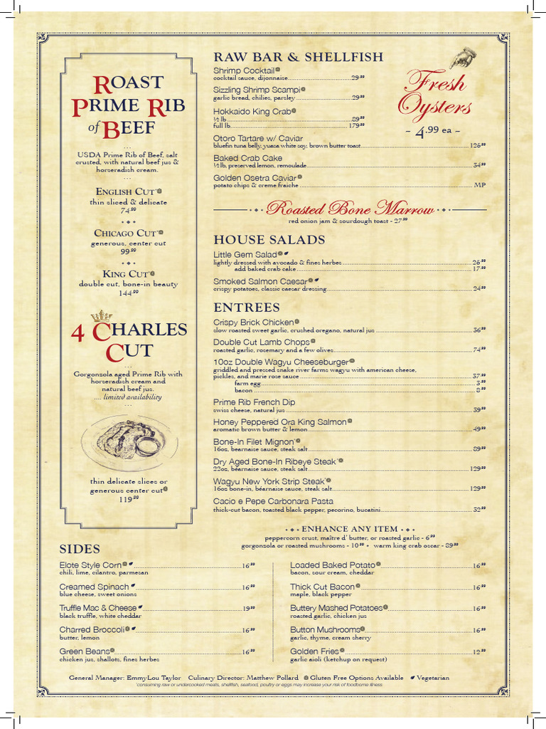 Upscale Steakhouse Menu | PDF | Foods | Cuisine