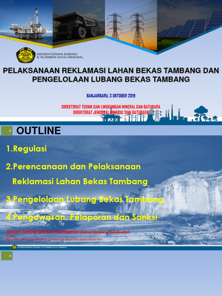 PELAKSANAAN REKLAMASI DAN REVEGETASI DAN PENGELOLAAN LUBANG BEKAS ...