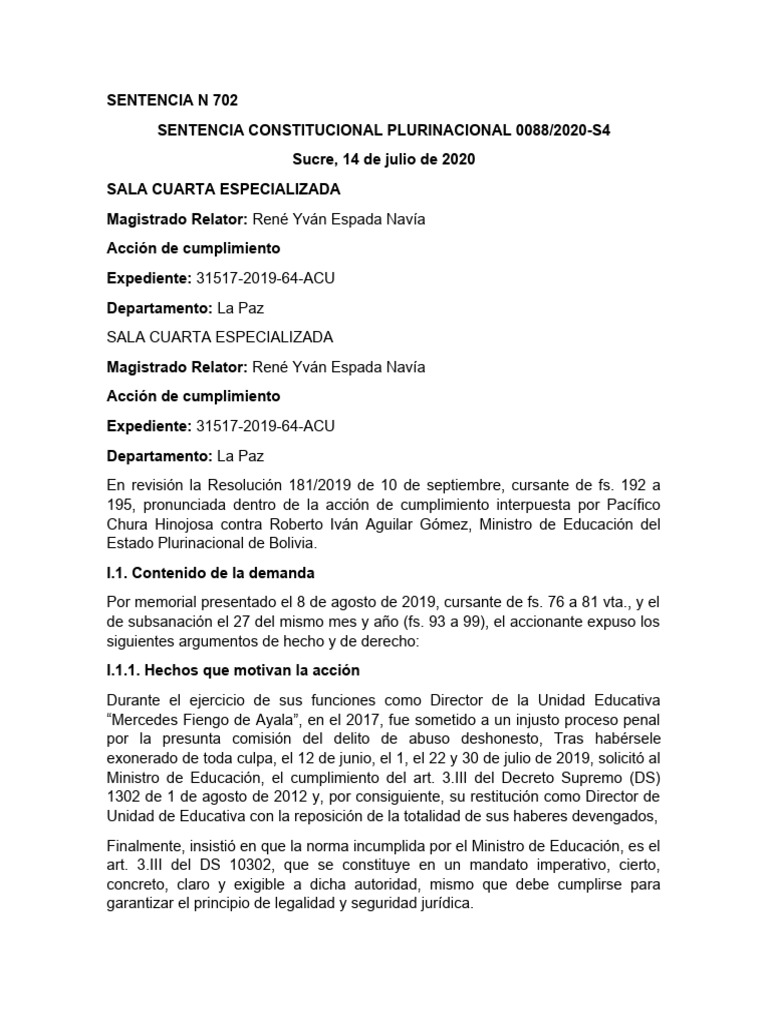10 Sentencias 31 de Julio | PDF | Debido al proceso | Sentencia (ley)
