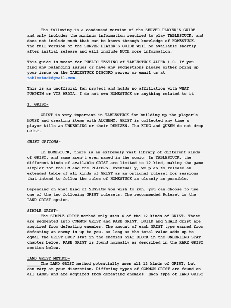 Server Player's Guide Reference | PDF