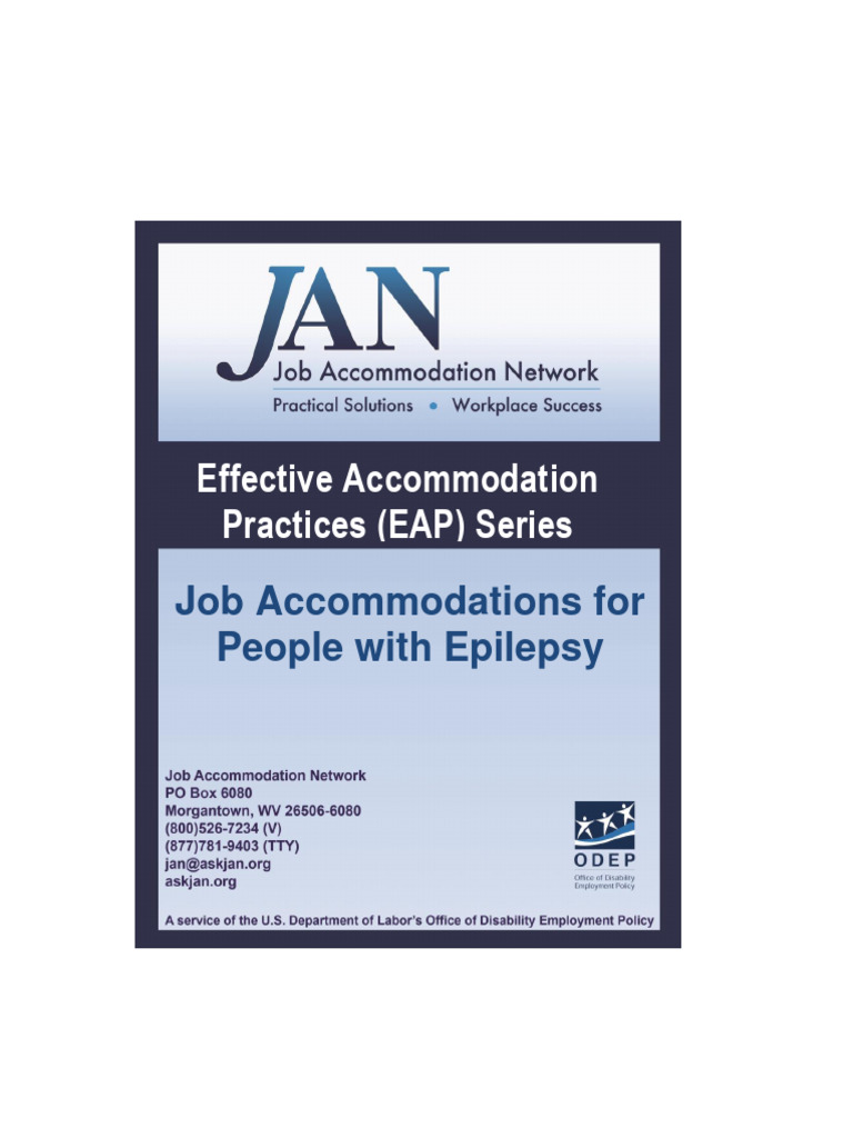 Job Accommodation Network For People With Epilepsy Pdf Epilepsy