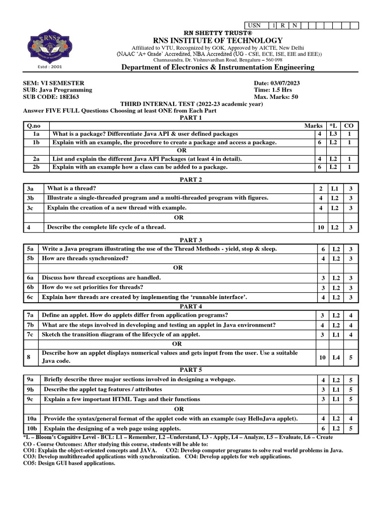 Test 3 java 2023 pdf class computer programming html element