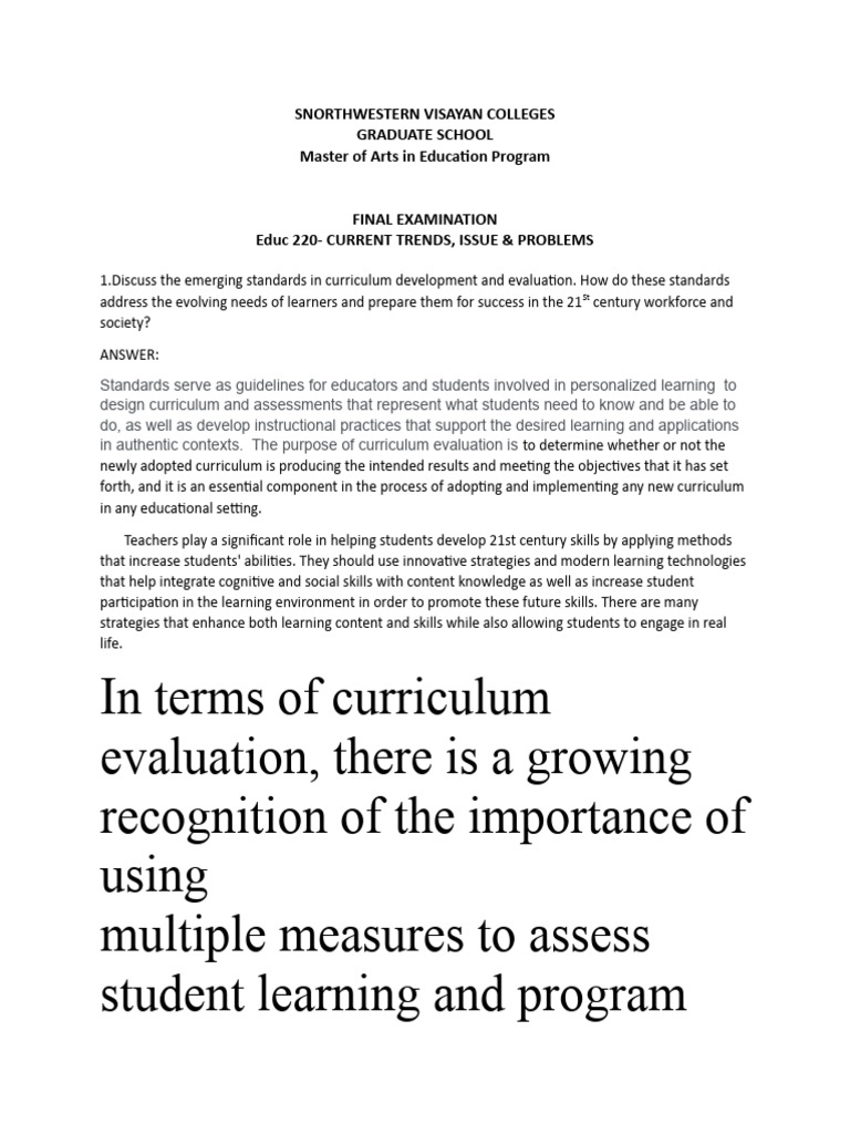 Curriculum Standards and Student Retention | PDF | Educational ...