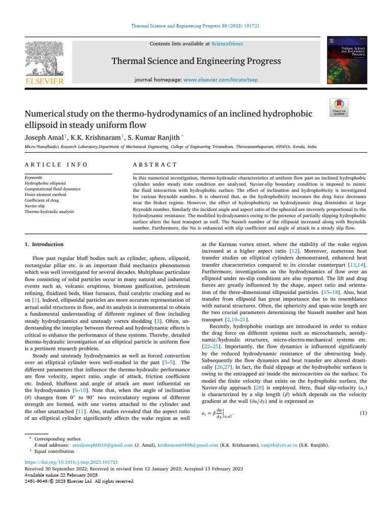 Amal - 2023 - Numerical Study On The Thermo-Hydrodynamics of An ...