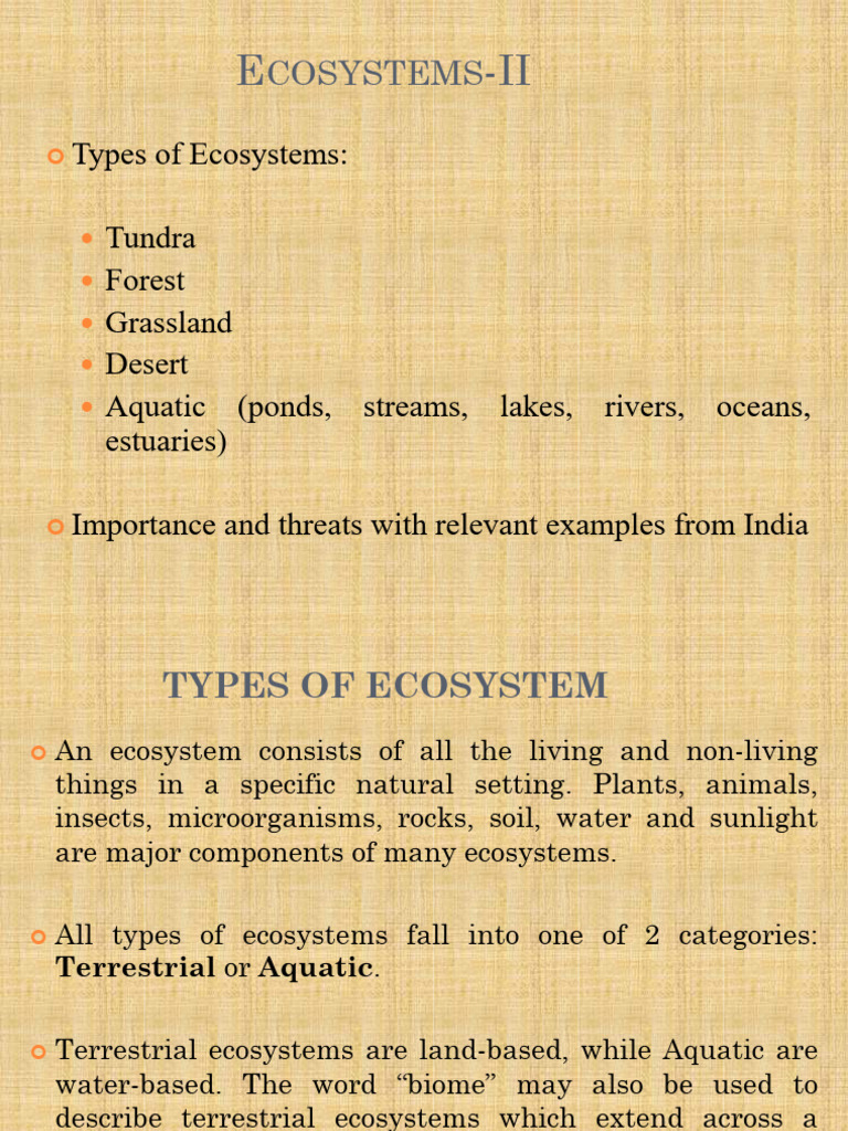 Types of Ecosystems Explained | PDF | Forests | Aquatic Ecosystem
