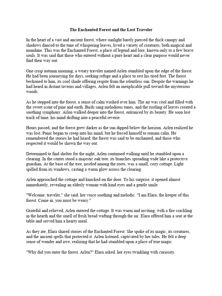 The Enchanted Forest And The Lost Traveler Pdf