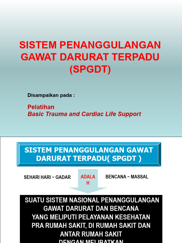 Sistem Penanggulangan Gawat Darurat SPGDT | PDF