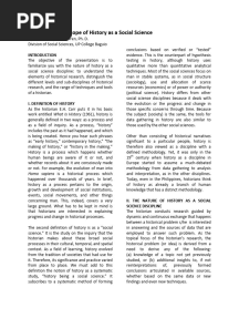 The Nature and Scope of History As A Social Science