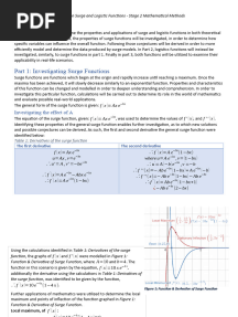 SACE No.687957W - Investigation Surge and Logistic Functions - Stage 2 Mathematical Methods