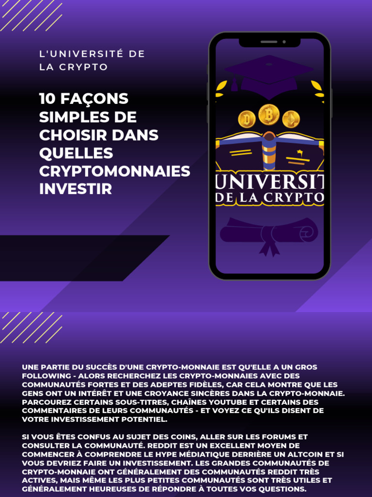 Choisir les bonnes cryptomonnaies à investir | PDF | Crytomonnaies