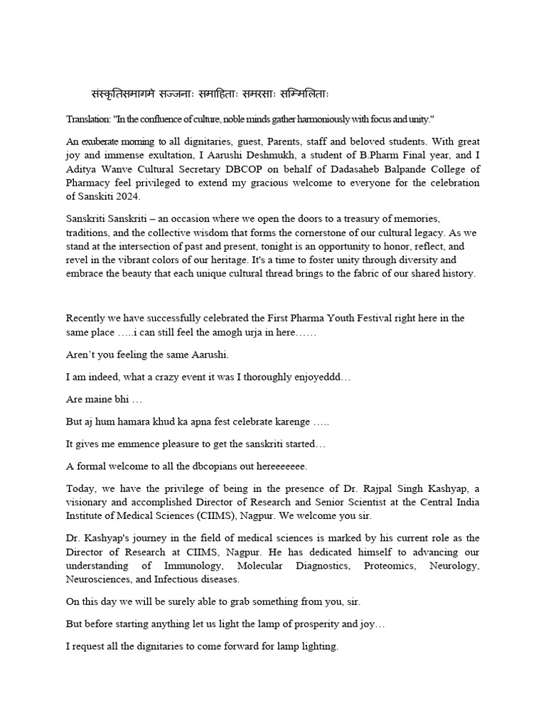 Anchoring Script Inaugration 1 | PDF