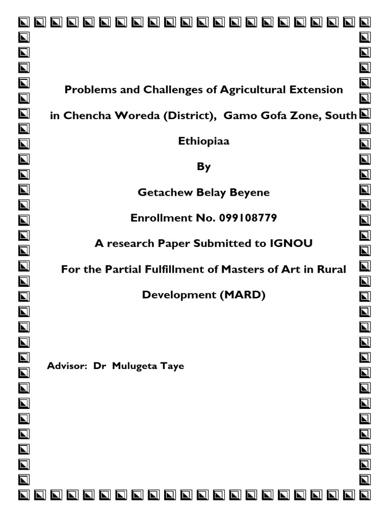 Agricultural Extension Challenges in Chencha | PDF | Survey Methodology ...