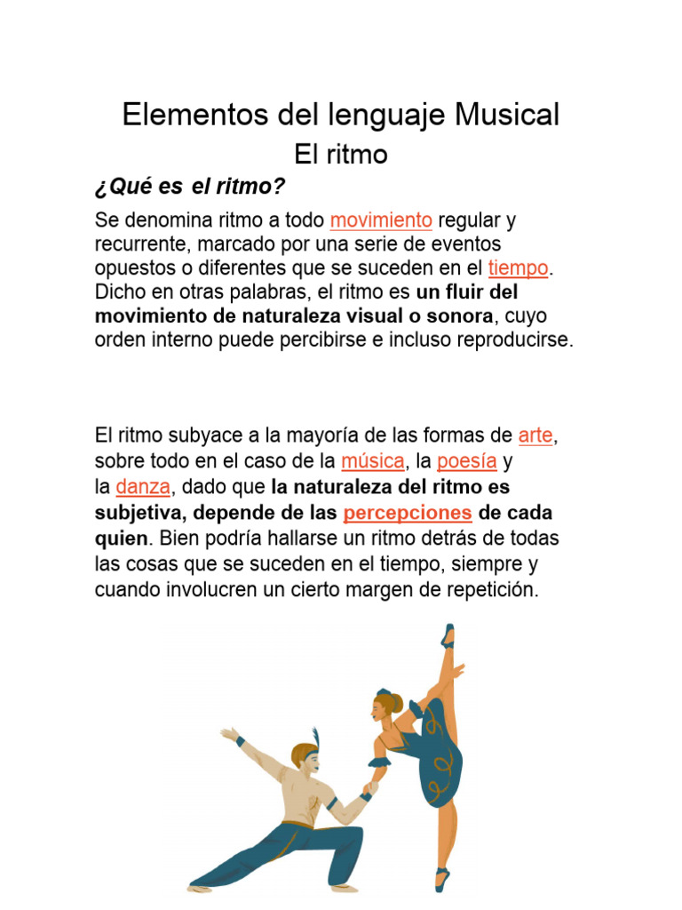 Elementos Clave del Ritmo Musical | PDF | Ritmo | Melodía