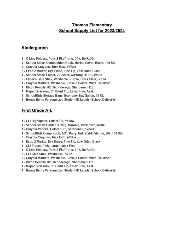 Grade 12 Selection List For 2023