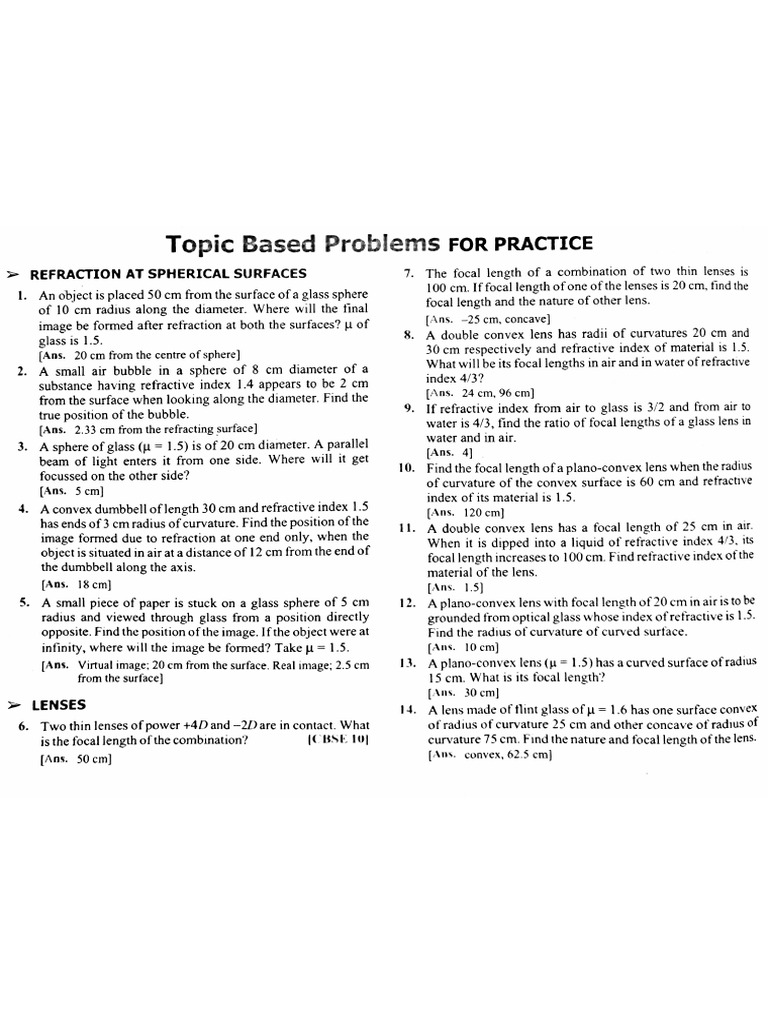 Refraction Assignment Pdf