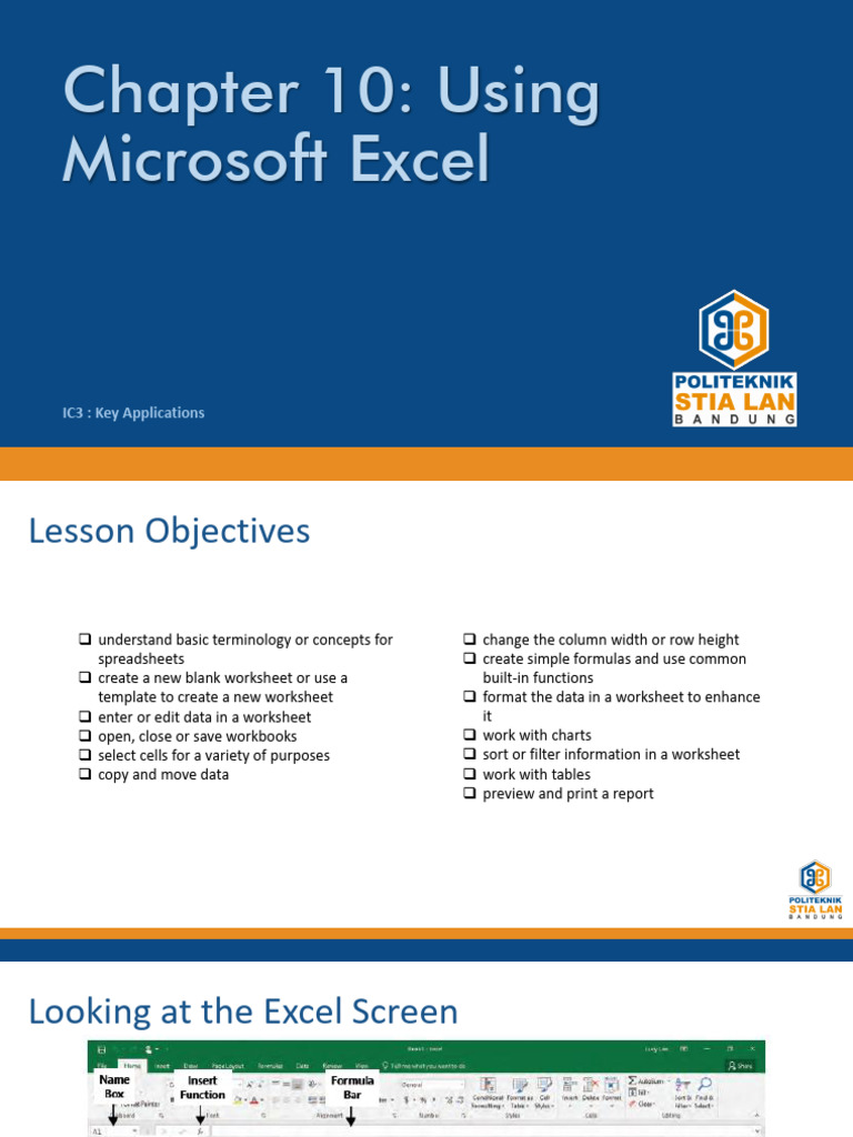 IC3 - Chapter 10 - Using Microsoft Excel | PDF | Metode & Bahan Ajar ...