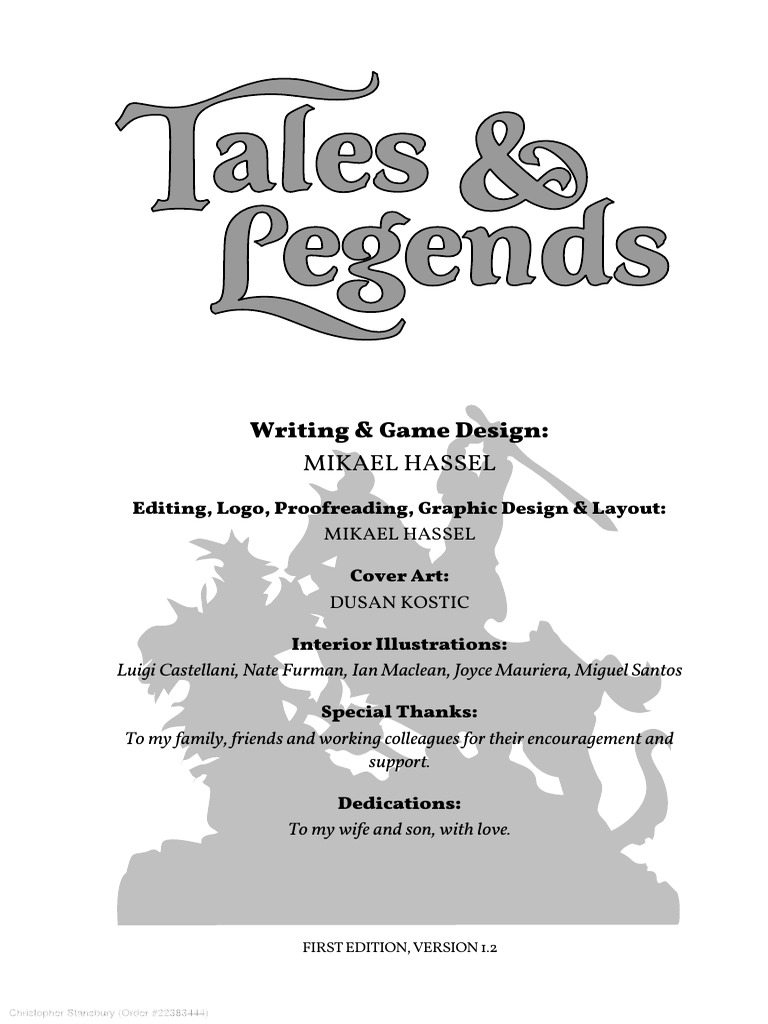 Tales & Legends | PDF | Role Playing Games