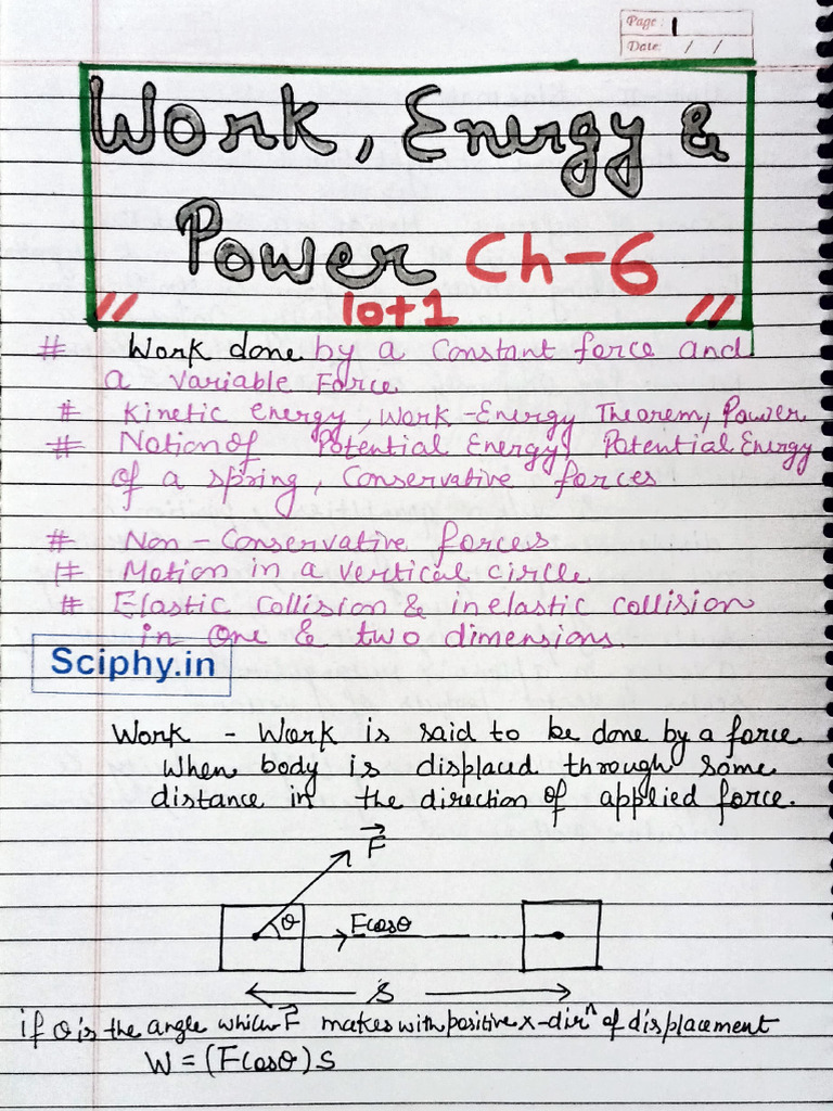 Work Energy & Power | PDF