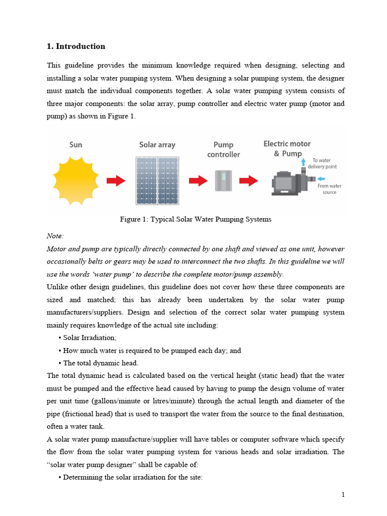 Solar Powered Water Pumping | PDF | Pump | Pipe (Fluid Conveyance)