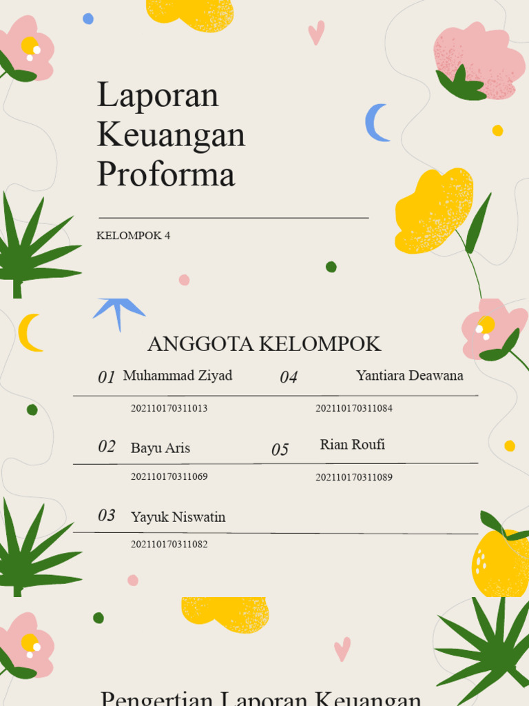 Ppt kelompok 4 laporan keuangan proforma pdf