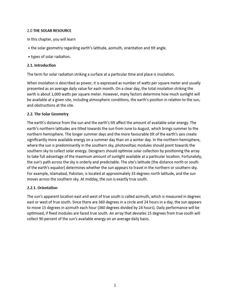Solar Geometry Pdf Earth Photovoltaics