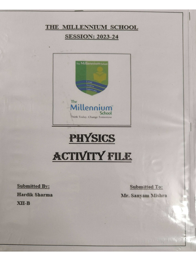 Physics Activity File 2024-2025 | PDF