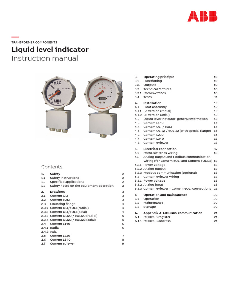 Comem Oil Level Indicator Manual | PDF | Electrical Wiring | Electrical ...