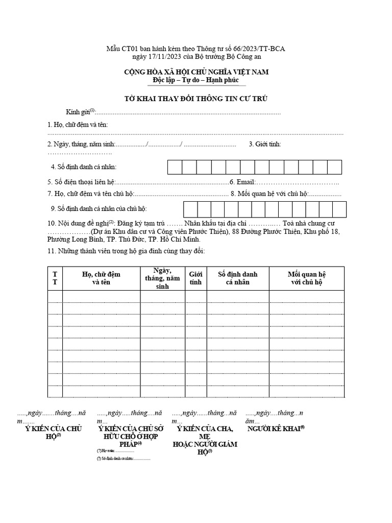 Mẫu CT01 | PDF