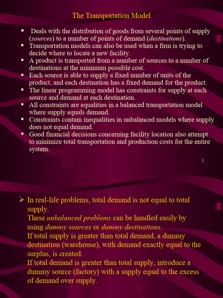 Chapter 3 Transportation and Assignment | PDF | Linear Programming ...