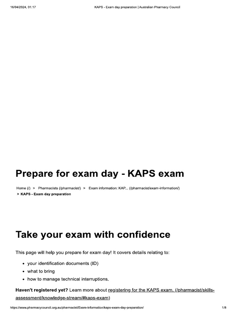 KAPS Exam Day Prep PDF