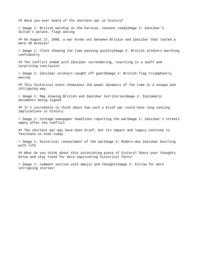 Shortest War: Zanzibar vs. Britain | PDF