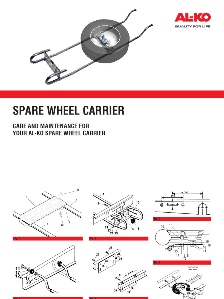 AL-KO_spare_wheel_carrier_2016 | PDF | Trailer (Vehicle) | Vehicles