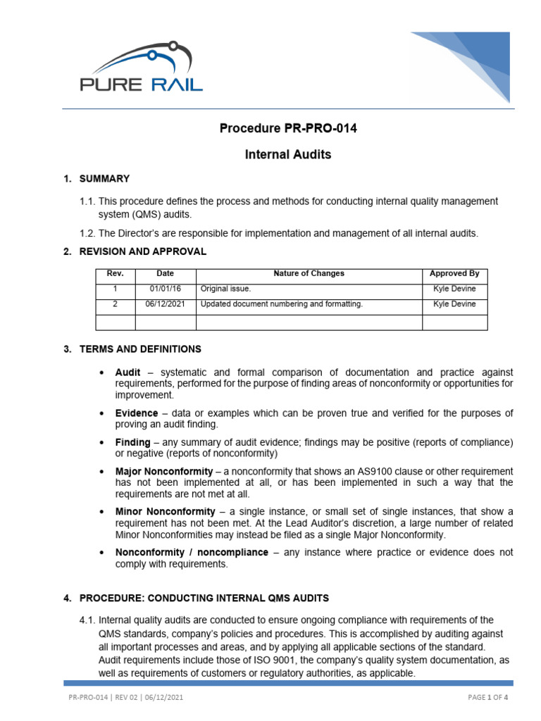 Internal Quality Management Audits Guide | PDF | Audit | Internal Audit