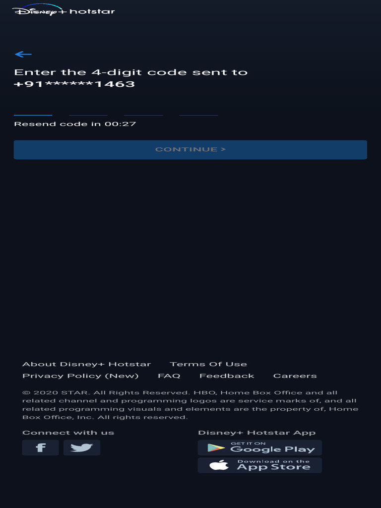 Disney+ Hotstar Login Code Entry | PDF