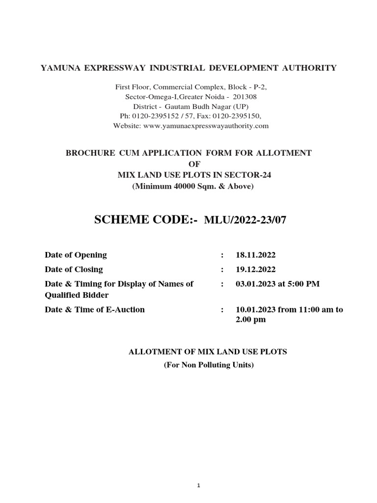 Yamuna Authority-MLU-Scheme-Brochure-MLU-07-1 | PDF | Lease | Interest