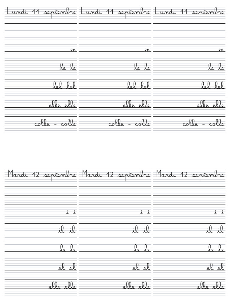 P1 Cahier D'écriture | PDF