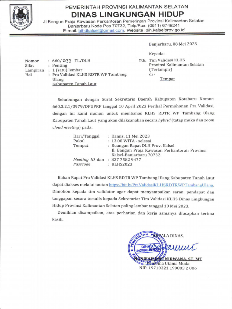 Pravalidasi KLHS RDTR WP Tambang Ulang | PDF