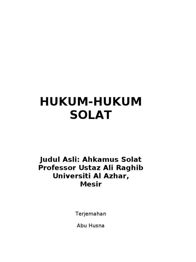Ahkamus Solat Pdf