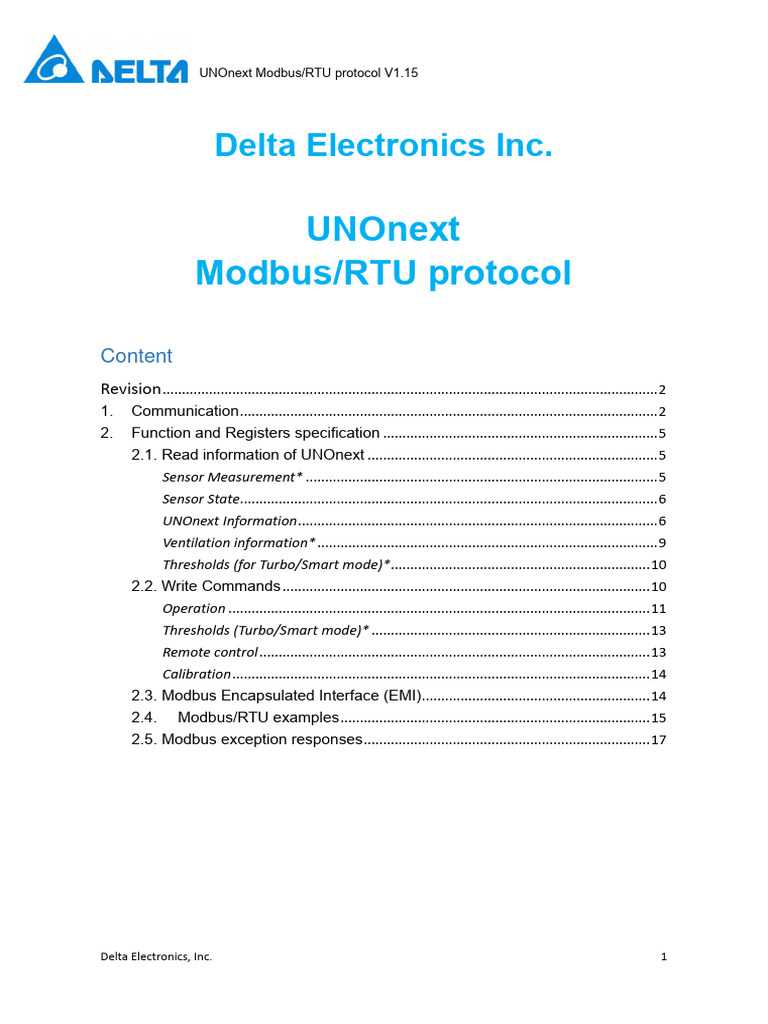 UNOnext_ModbusRTU_eng | PDF | Computing | Computer Architecture