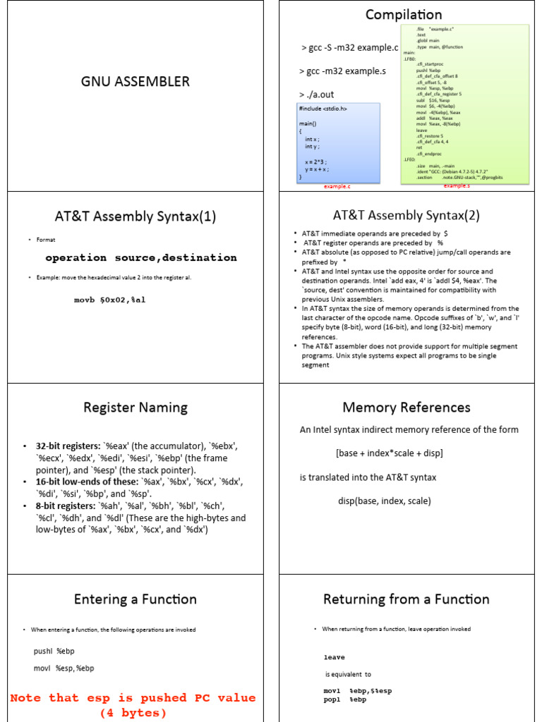 Gnu Assembler | PDF | Assembly Language | Pointer (Computer Programming)