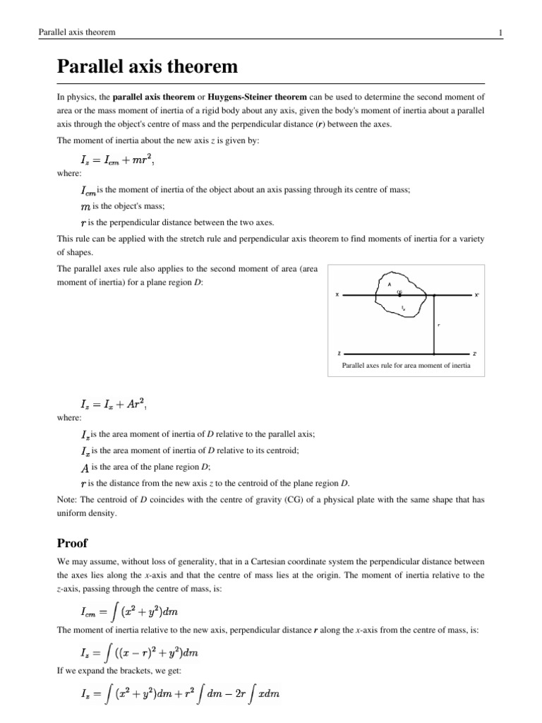 Parallel Axis Theorem | Classical Mechanics | Physics & Mathematics