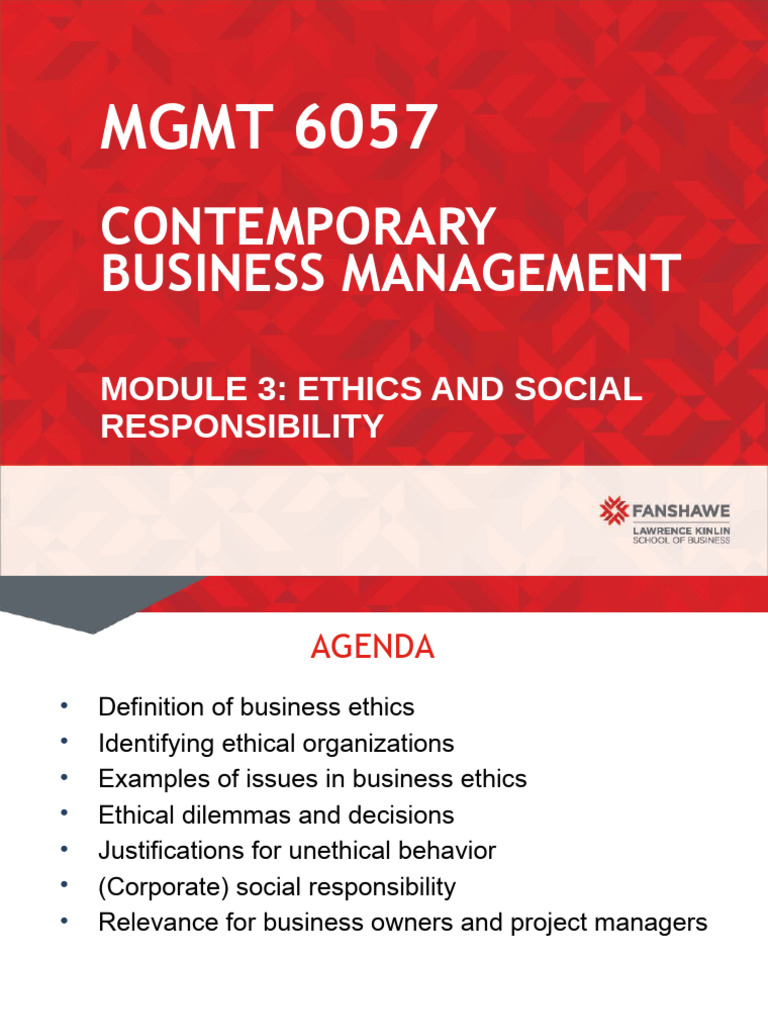 Module 3 - Ethics and Social Responsibility | PDF | Business Ethics ...