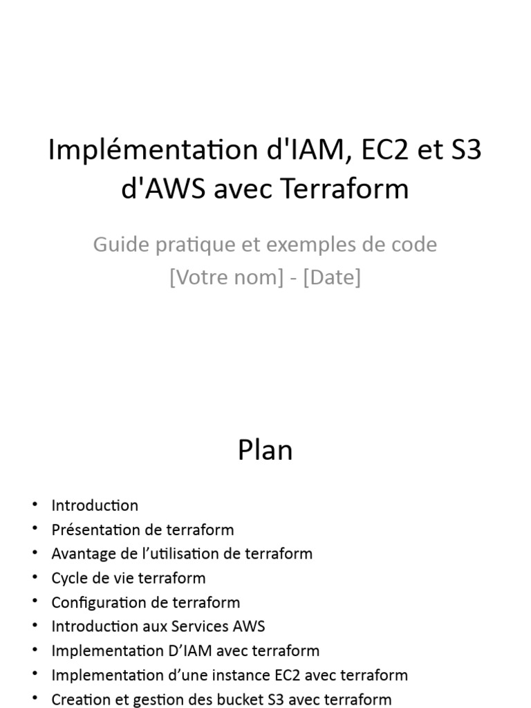 Terraform pour IAM, EC2 et S3 sur AWS | PDF | Amazon Web Services ...